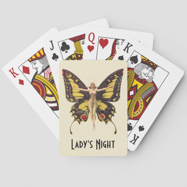 Vintage Flapper Lady's Night Playing Cards (Back)