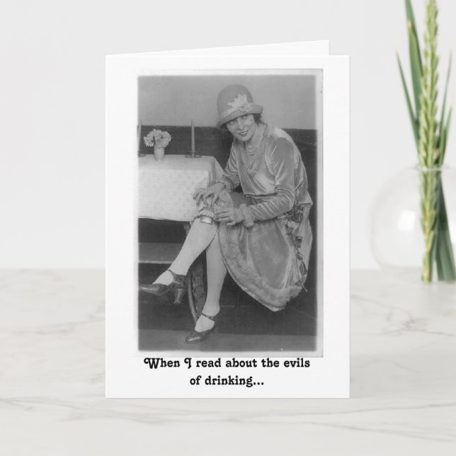 Vintage Flapper - The Evils of Drinking, Card (Front)