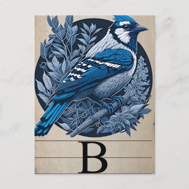 Vintage Flashcard B Bluebird Postcard (Front)