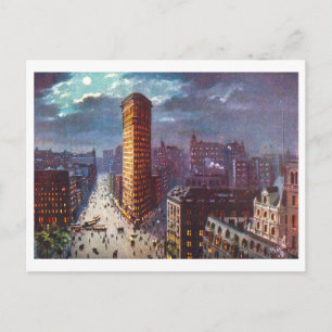 Vintage Flatiron Building in New York City Postcard