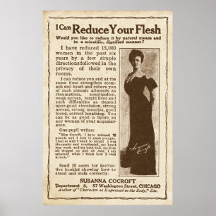 Vintage Flesh Reduction Ad from 1908 Poster
