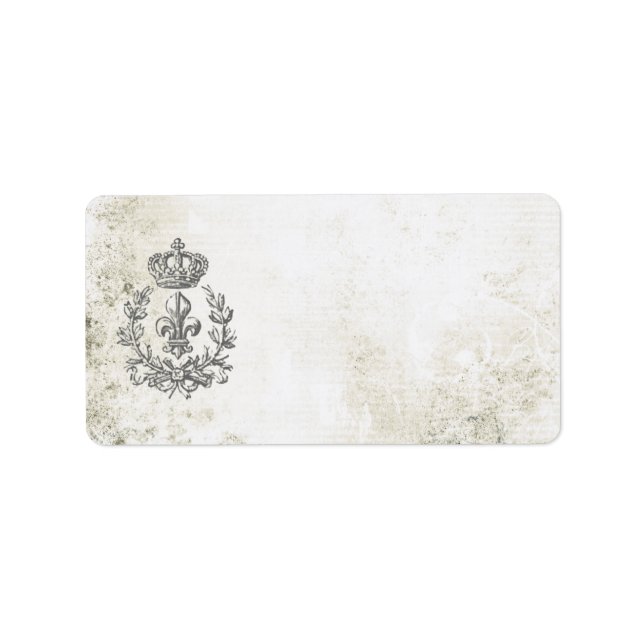 Vintage Fleur de Lis and Crown-address label (Front)