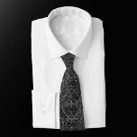 Vintage Fleur de Lis | Black Silver Grunge Damask Tie<br><div class="desc">#abstractart Grandeur modern contemporary art deco inspired design in a romantic jacquard brocade fleur de lis damask fabric pattern meets the distressed 90s grunge style with this dark charcoal silver gray New Orleans French Quarter ornamental medallions on a minimal black grunge background. This mixed medium baroque gradient adds the perfect...</div>