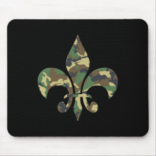 Vintage Fleur De Lis Camo New Orleans Nola Mardi G Mouse Pad