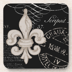 Vintage Fleur de Lis...cork coasters