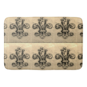Vintage Fleur de Lis French Inspired Bath Rug