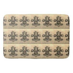 Vintage Fleur de Lis French Inspired Bath Rug