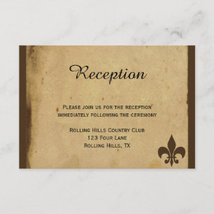 Vintage Fleur de Lis Love Letter Wedding Reception Invitation