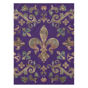 Vintage Fleur-de-lis on royal purple Tablecloth