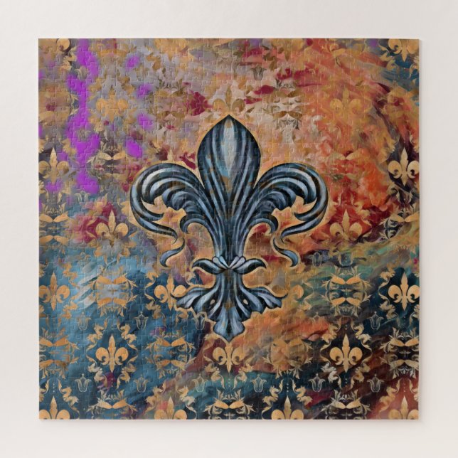 Vintage Fleur-de-lis ornament Jigsaw Puzzle (Vertical)