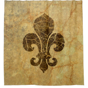 Vintage Fleur De Lis Shower Curtain