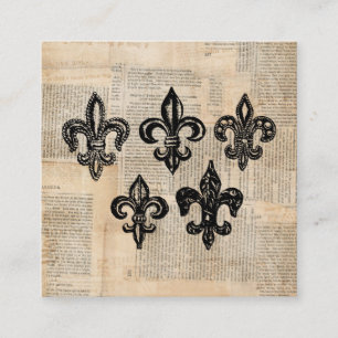 Vintage Fleur de Lis Symbols Fleur-de-lis Art Enclosure Card