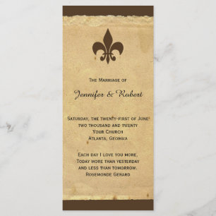 Vintage Fleur de Lis Wedding Program