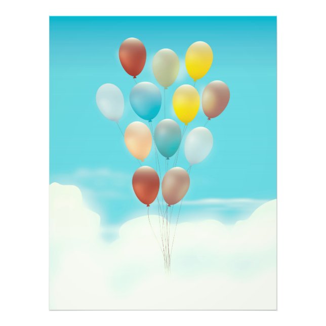 Vintage Floating Balloons Photo Print (Front)