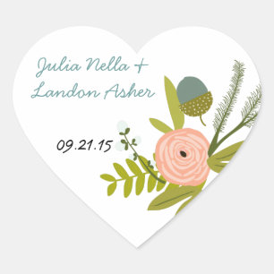 Vintage Flora and Fauna Wedding Sticker