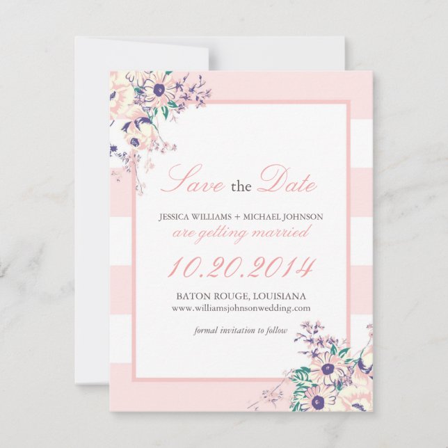 Vintage Flora Save the Date (Front)