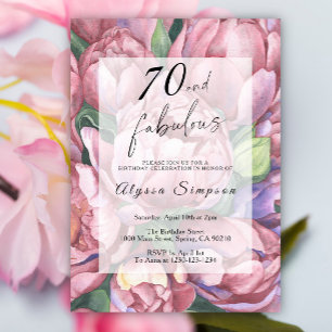 Vintage Floral 70th Birthday Party Invitation