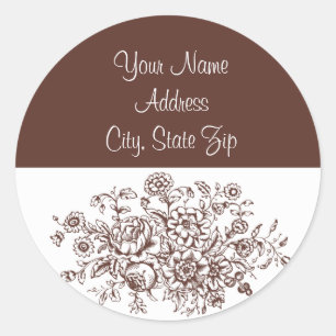 Vintage Floral Address Stickers