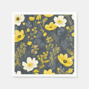 Vintage Floral Aged Wood Effect Napkin