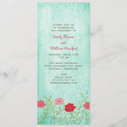 Vintage Floral and Leaves Invitation