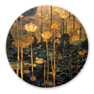 Vintage Floral Antique Ceramic Knob