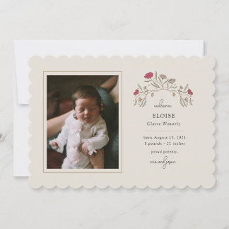 Vintage Floral Arrival Invitation