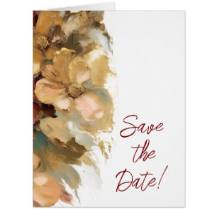 Vintage floral art card save the date, invite