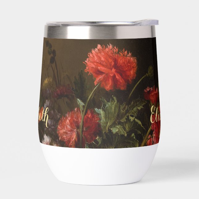 Vintage Floral Art Flowers Elegant Gold Monogram (Left)