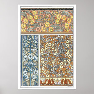 Vintage Floral Art Nouveau, Arrowhead Flowers Poster