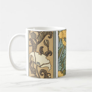 Vintage Floral Art Nouveau Poppy Flowers Coffee Mug