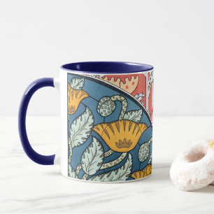 Vintage Floral Art Nouveau Poppy Flowers Mug
