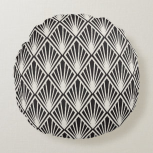 vintage Floral Art Nouveau Seamless Pattern. Geome Round Cushion