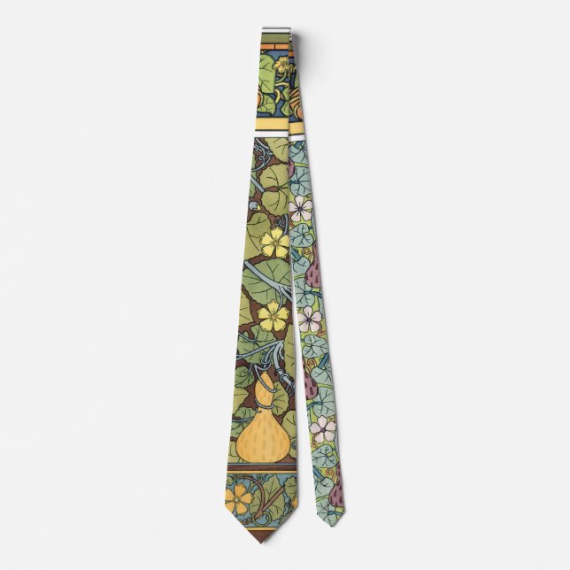 Vintage Floral Art Nouveau Vegetables, Gourds Tie (Front)