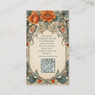Vintage Floral Art Nouveau Wedding Enclosure Card