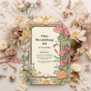 Vintage Floral Art Nouveau Wedding Invitation