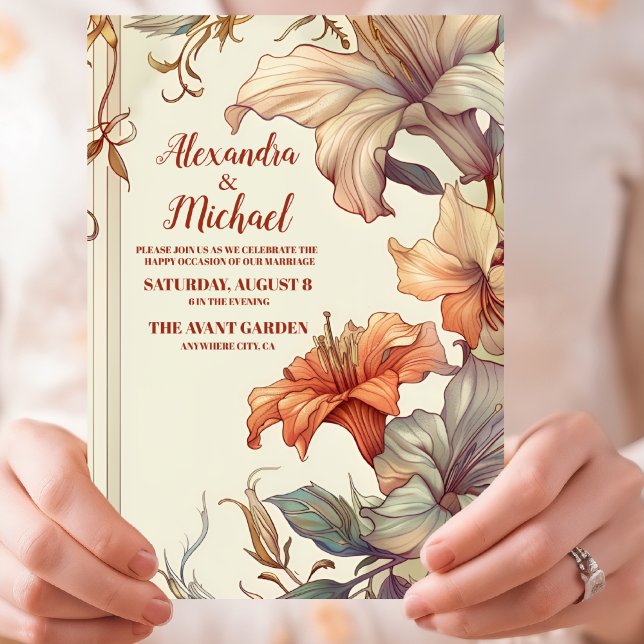 Vintage Floral Art Nouveau Wedding Invitation (Creator Uploaded)