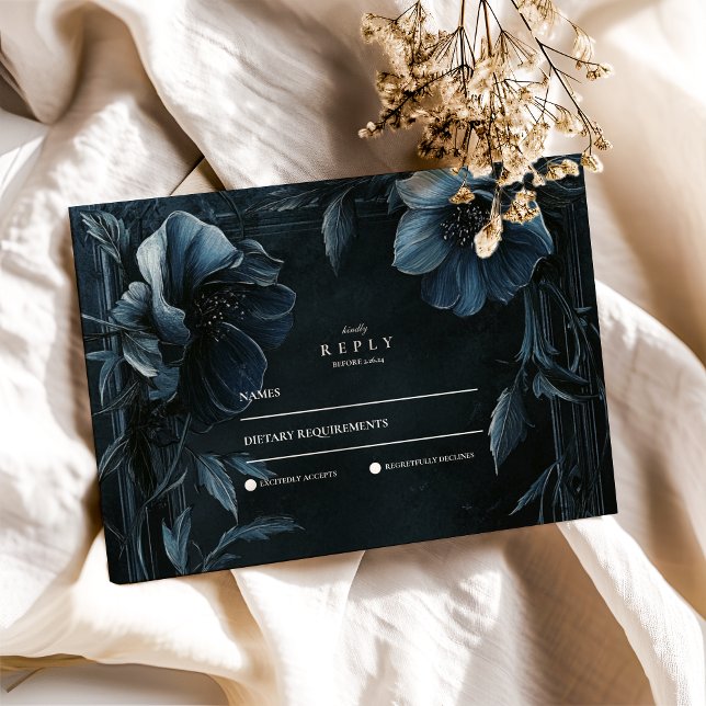 Vintage Floral Art Nouveau Wedding RSVP Card (Creator Uploaded)