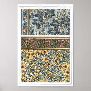 Vintage Floral Art Nouveau Wild Geranium Flowers Poster