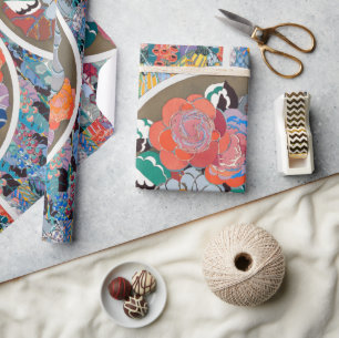 Vintage floral art wrapping paper
