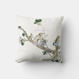 Vintage Floral Asian Style Pastel Colours Name Cushion