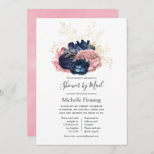 Vintage Floral Baby or Bridal Shower by Mail Invitation