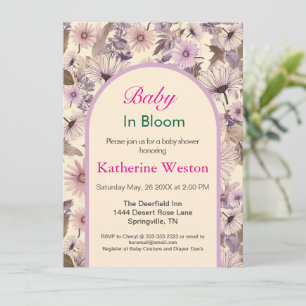 Vintage Floral Baby Shower Invitation