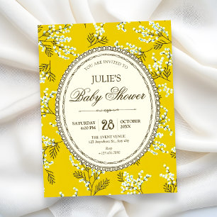 Vintage floral baby shower invitation