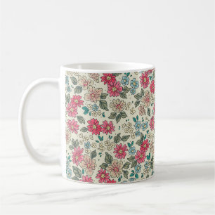 Vintage floral background. Floral pattern with sma Coffee Mug