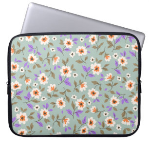 Vintage floral background. Floral pattern with sma Laptop Sleeve
