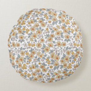 Vintage floral background. Floral pattern with sma Round Cushion
