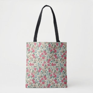 Vintage floral background. Floral pattern with sma Tote Bag