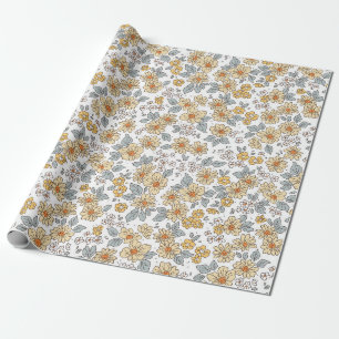 Vintage floral background. Floral pattern with sma Wrapping Paper
