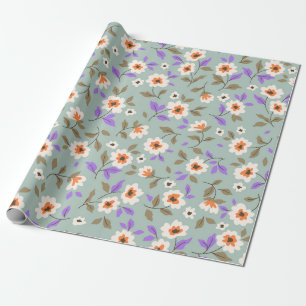 Vintage floral background. Floral pattern with sma Wrapping Paper