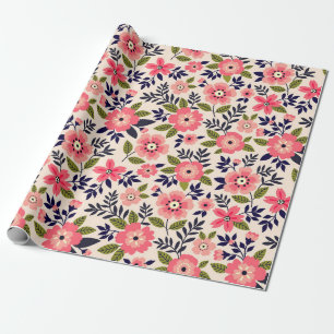 Vintage floral background. Seamless pattern. Flowe Wrapping Paper